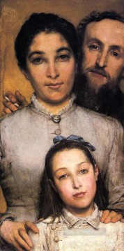  esposa Lienzo - Retrato de Aime Jules Dalou, su esposa y su hija romántica Sir Lawrence Alma Tadema